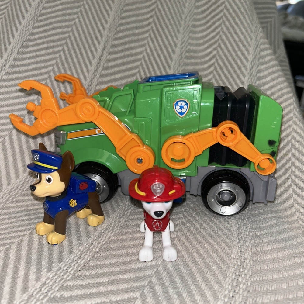Paw Patrol Movie Deluxe Recycle Vehicle Truck Spin Master W/ Marshall Chase B4